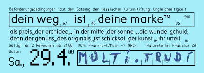 Flyer Kunstraum multi.trudi Dein Weg ist Deine Marke