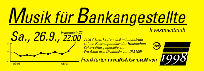 Flyer Trudi Musik fuer Bankangestellte